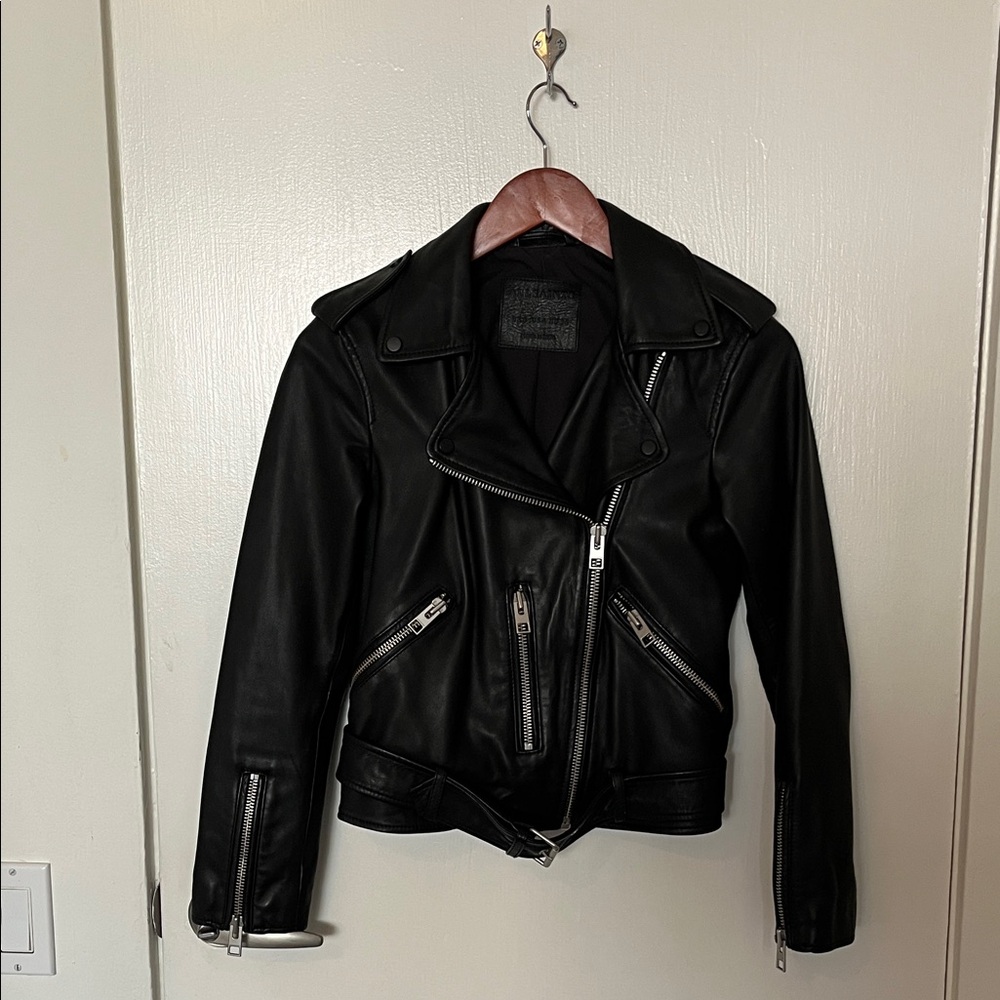 All Saints Balfern Black Leather Biker Jacket